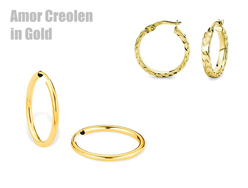 Amor und Gold in Silber Creolen